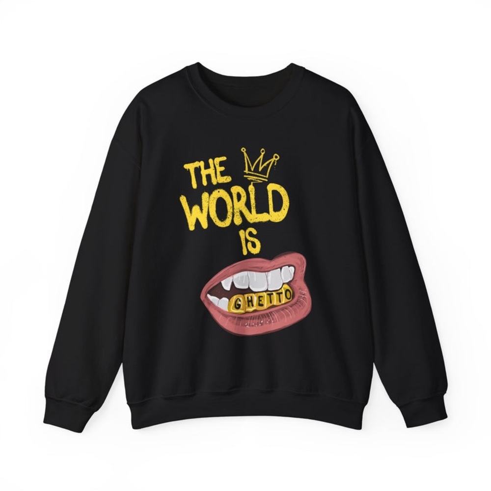 NWT Candace THE‎ WORLD IS GHETTO CREWNECK XL R46